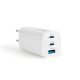 Delight Hálózati Adapter USB + Type-C PD45W Gyorstöltéssel (Fehér)
