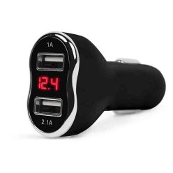   Autós szivargyujtó adapter 2xusb, feszmérövel fekete 55054bk