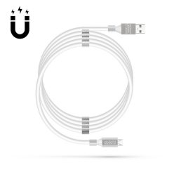   Delight 55446M-WH Mágneses Micro USB Adat- és Töltőkábel, 1,2 m, Fehér