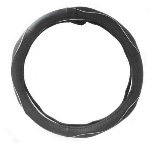 Kormányvédő HD bőr ezüst/fekete – 5057A