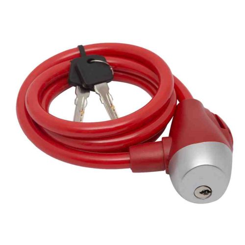 Kerékpárzár – 10mm x 120cm – piros – 57077RD