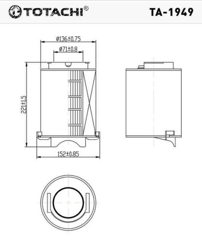 Ta-1949 Totachi levegőszűrő C14130/1 SB2138