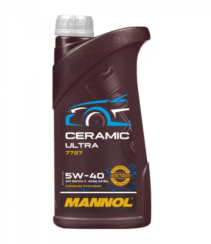 Mannol Ceramic Ultra 5W40 1L 7727 SN/CH-4 ACEA A3/B4 PSA B71 2296 VW 505 00 (motorolaj)