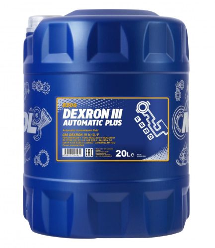 Mannol atf dexron iii    20l 8206 dexroniii h/g/f,zf-te-ml09/11/14,mb236.1