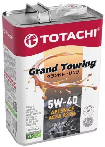 Totachi Grand Touring 5W40 4L SN/CF ACEA A3/B4 502.00/505.00 MB 229.5 Fiat PSA (motorolaj)