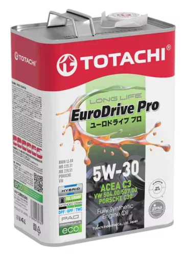 Totachi Eurodrive Pro Long Life 5W30 4L API SN ACEA C3 MB229.51 VW 507.00 LL04 Porsche C30 (motorolaj)