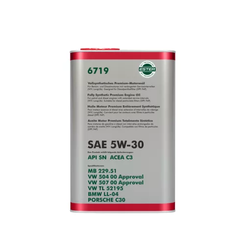 OEM FF Volkswagen Audi Skoda Seat Gyári Olaj 5W30 1L 6719 API SN ACEA C3 507 00 52195 LL-04 229.51 (motorolaj)