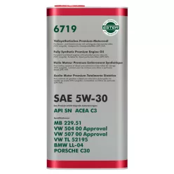   OEM FF Volkswagen Audi Skoda Seat Gyári Olaj 5W30 5L 6719 API SN ACEA C3 507 00 52195 LL-04 229.51 (motorolaj)