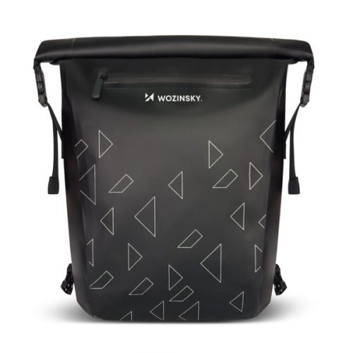 Wozinsky vízálló hátizsák kerékpár csomagtartóhoz kerékpártáska 2 az 1-ben 23l fekete (WBB31BK)