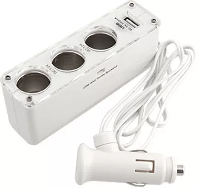 Szivargyújtó elosztó 3-as + USB WF-0096 0120