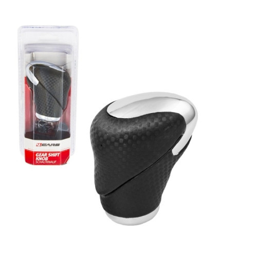 Sebváltógomb rövid fekete-króm 4CARS 90946