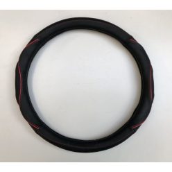   HD valódi bőr kormányvédő, piros/fekete – CD21017N / 5057A