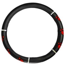   Kormányvédő HD műbőr tappancs mintával piros – KV-HB27537R