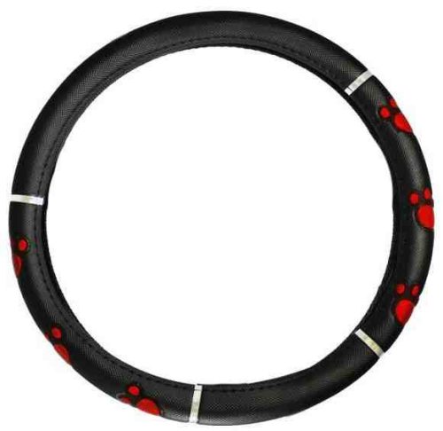 Kormányvédő HD műbőr tappancs mintával piros – KV-HB27537R