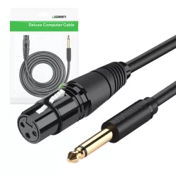   Ugreen audiokábel Mikrofon kábel mikrofon XLR (anya) - 6,35 mm-es jack (férfi) 5 m (AV131)