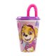 Vízespohár szívószállal gyerekeknek STOR 74530 430 ml Paw Patrol Skye (rózsaszín)