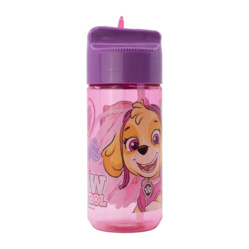 Vizes palack szívószállal gyerekeknek STOR 74536 430 ml Paw Patrol (rózsaszín)