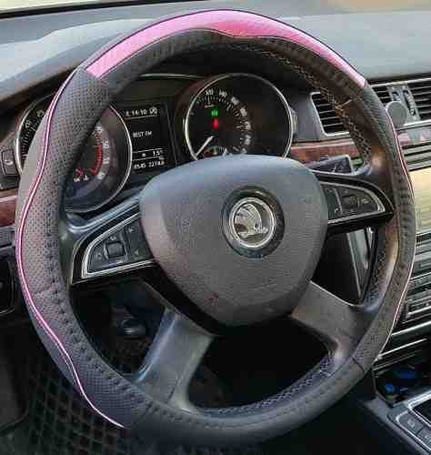 Univerzális kormányvédő 38cm fekete/pink (2396P) autolife