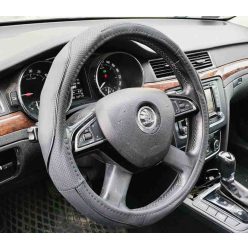 Autolife Műbőr Kormányvédő 38cm Fekete (2394BK)