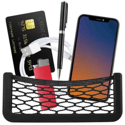 Öntapadós autós tároló – rugalmas hálóval, műanyag kerettel – W16381