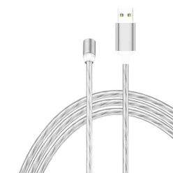   Apple lightning világító LED töltőkábel – fehér színben (1in1w)