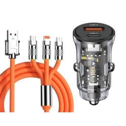   Gyorstöltő USB/USB-C + 3 az 1-ben töltő különböző töltőfejekkel - 6A 12-24V 120W (09ACSET)