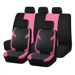   9 részes, két helyen osztható univerzális üléshuzat szett - légzsák kompatibilis - pink/fekete (AD9549PK)