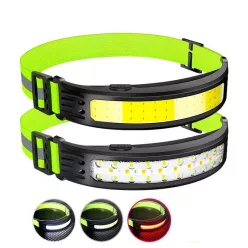   27099 mozgásérzékelős COB LED fejlámpa, USB-s, kültéri, vészvilágítás funkcióval