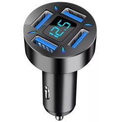   Autós töltő és voltmérő – 4 USB porttal – 4,8A – Quick Charge 3.0 – 12-24V (M42)