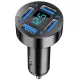 Autós töltő és voltmérő – 4 USB porttal – 4,8A – Quick Charge 3.0 – 12-24V (M42)