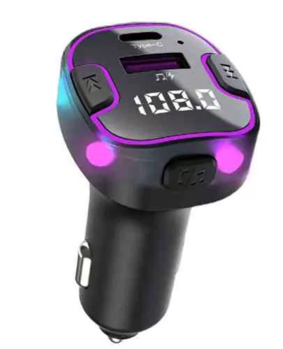 Bluetooth/FM transzmitter 12/24 V – C49, 5.3+EDR, RGB (Autolife)