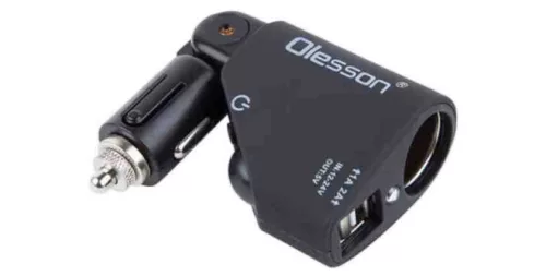 Szivargyújtó elosztó, 2 USB + aljzat, állítható fejjel – 12/24V – 13252