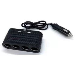   Szivargyújtó elosztó – 4 aljzat + 2 USB + 1 Type-C, 12/24V, max. 120W – 13290