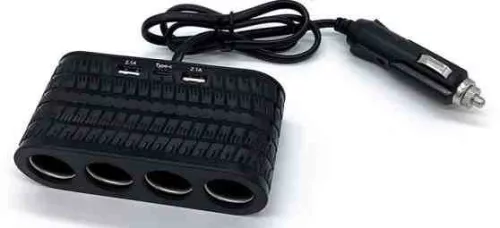 Szivargyújtó elosztó – 4 aljzat + 2 USB + 1 Type-C, 12/24V, max. 120W – 13290