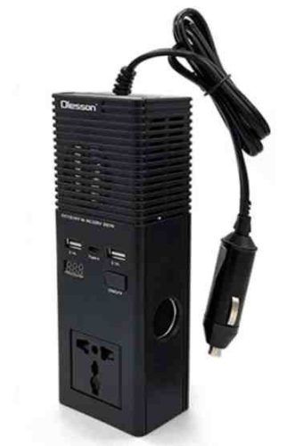 Inverter 200W, 12/24V - AC 220V-ra, 2 hálózati, 2 USB, 1 Type-C csatlakozóval (63011)