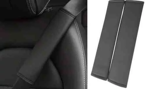 Biztonsági öv párna műbőr – fekete párban – 05004 – Autolife