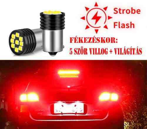 LED izzó 21/5 W strobe – SMD-1157-9SMD, fehér (22124 Autolife)