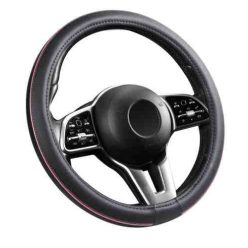   Kormányvédő – bőrhatású – 38 cm – pink betétes – 00894