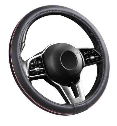 Kormányvédő – bőrhatású – 38 cm – pink betétes – 00894