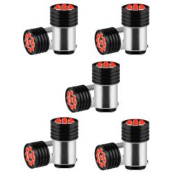   Izzó – LED – 21/5W – 5× villog + világítás – SMD-1157-9SMD – piros – strobe – 12V (22315)