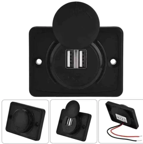 Kettős USB töltőaljzat 3.1 A, vízálló – 12–24 V (13337 Autolife)