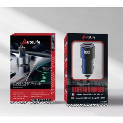   Autós gyorstöltő 100W – USB & USB-C, 12/24V (Autolife 02AC / 13375)