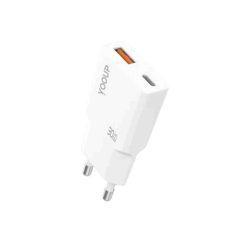  Ultra vékony dupla hálózati töltő 30W USB + Type-C PD Yooup NC113-D