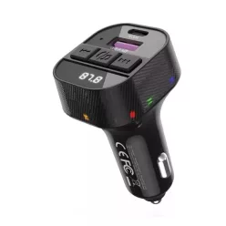   C51 Bluetooth kihangosító 5.3 + RGB – FM Transmitter, PD 30W – 12/24V