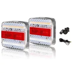   Utánfutó hátsó lámpa szett LED-es, WiFi-s, 7 pólusú csatlakozóval, komplett világítás 12/24V