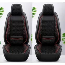   11 részes üléshuzat szett ice silk kárpit/műbőr légzsákos osztható feket - piros csík 02317 autolife