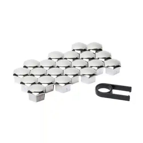 Kerékanya kupak készlet – krómozott, 19 mm (20+1 db)
