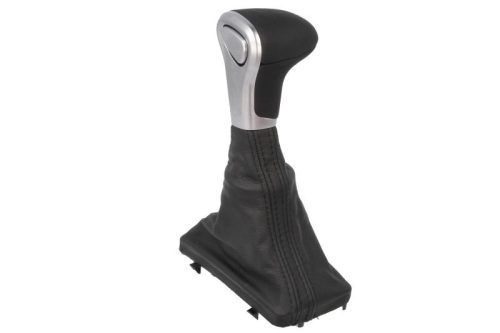 Audi A4 B8 (2008-2016) - váltógomb + váltószoknya - ezüst / fekete - bőr - BLIC