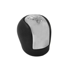   Opel Vectra C (2002-2009) - váltógomb - ezüst / fekete - bőr - BLIC