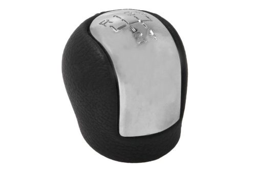 Opel Vectra C (2002-2009) - váltógomb - ezüst / fekete - bőr - BLIC